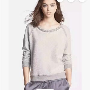 Haute Hippie Sweatshirt with Embellished Neckline NWT sz small
